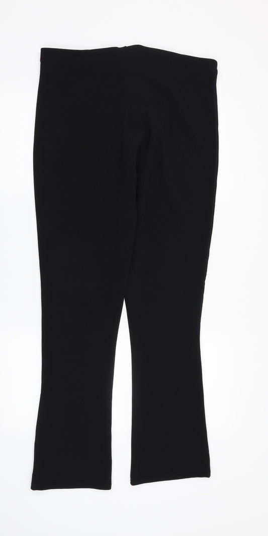 Preworn Womens Black Trousers Size 14 L30 in