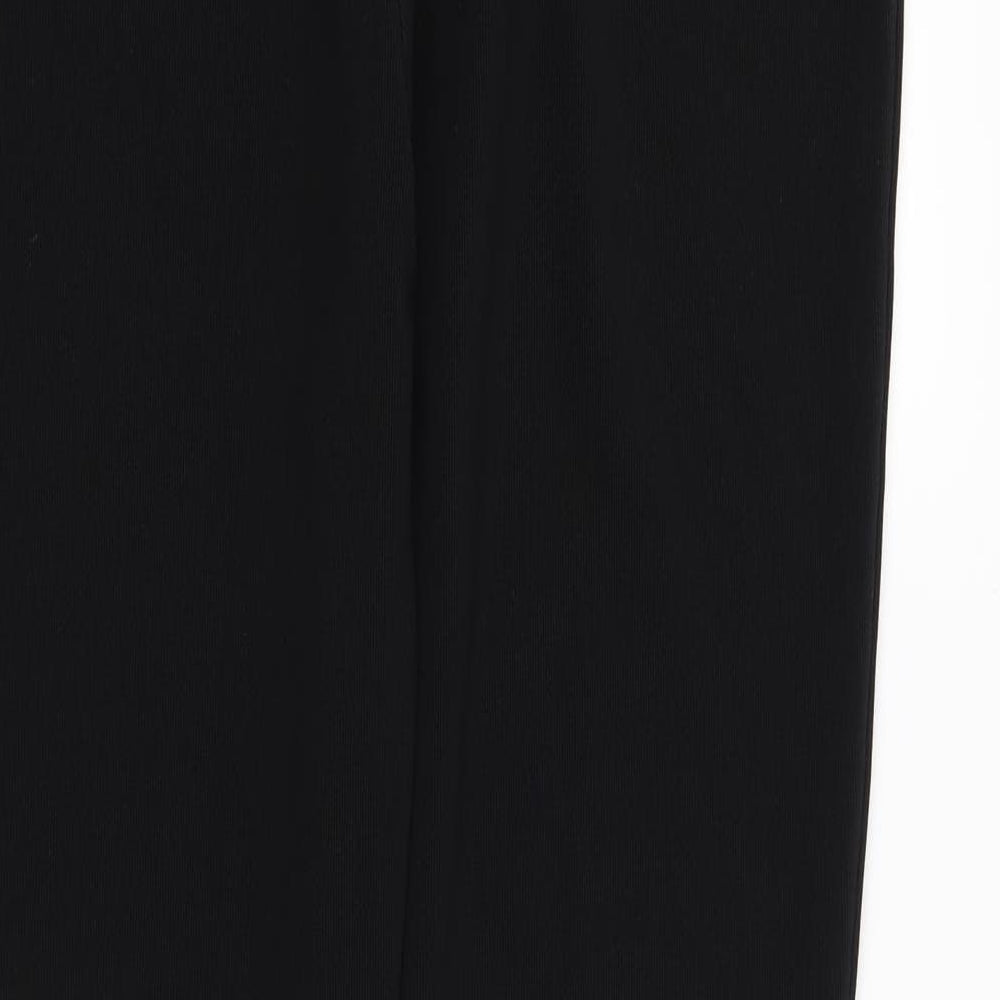 Brand and care label for Preworn women’s black trousers, size UK 14, 30-inch leg