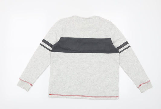 Marks and Spencer Boys Grey Striped Pullover Sweatshirt Size 10-11 Years