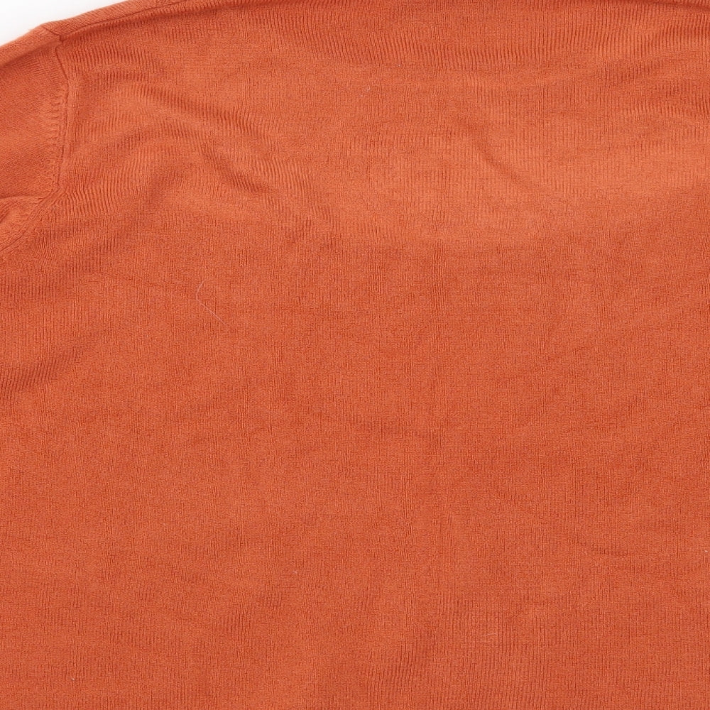 Anna Rose Womens Orange Geometric Pullover Jumper Size XL
