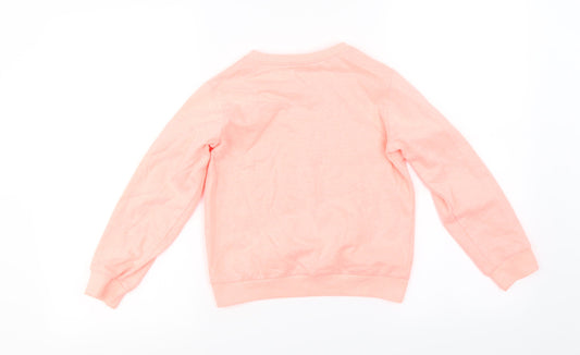 Preworn Girls Orange Pullover Jumper Size 9 Years