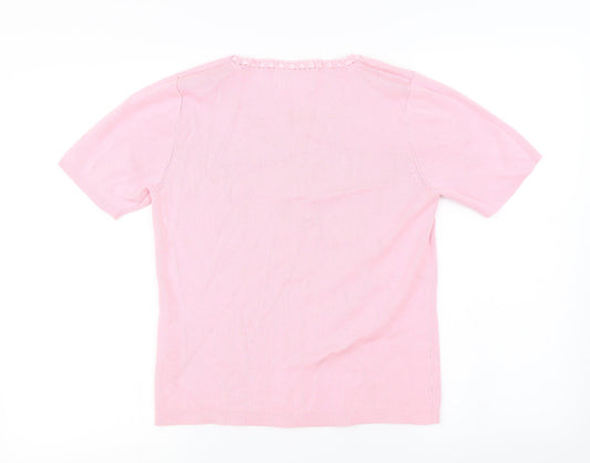 Jumper Womens Pink Pullover Jumper Size M