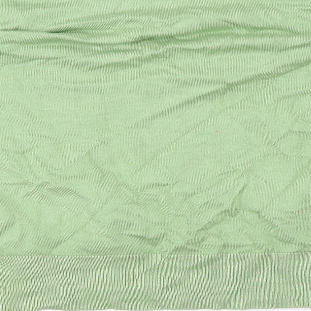 Brand and care label for M&Co women’s green jumper, size UK 14