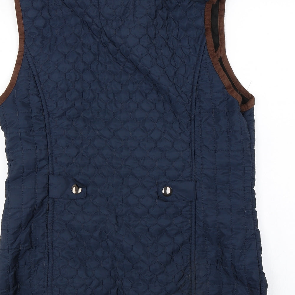 Brand and care label for saloons women’s blue jacket coat, size S