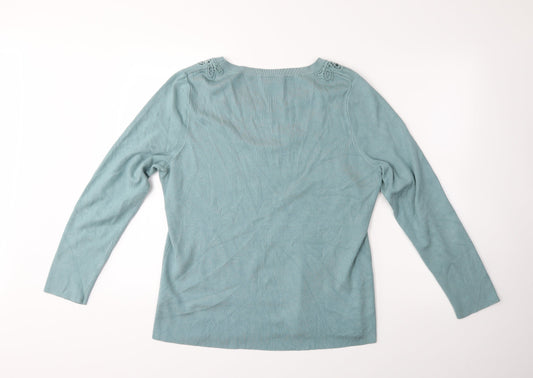 Together Womens Green Pullover Jumper Size 2XL