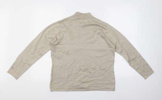 BM collection Womens Gold Floral Pullover Jumper Size M - Floral pearls on top right