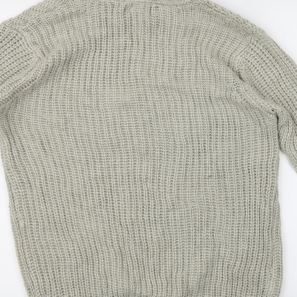 Brand and care label for Brave Soul men’s ivory jumper, size M