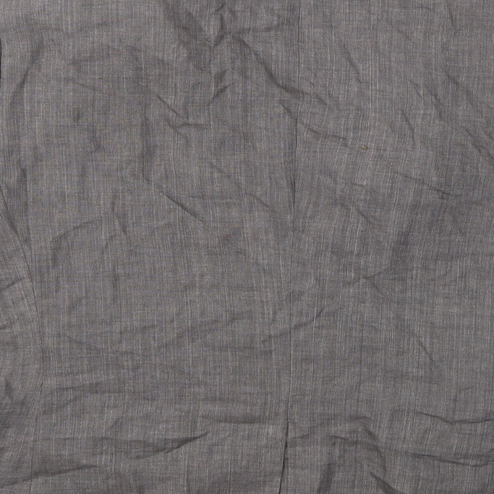 Brand and care label for H&M men’s grey jacket suit jacket, size 42
