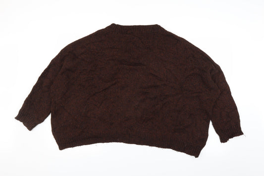 New Look Womens Brown Knit Pullover Jumper Size M