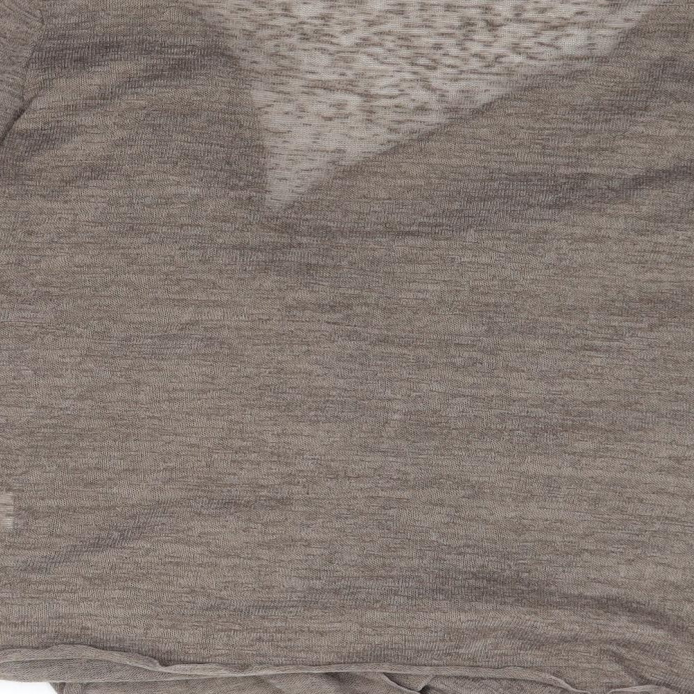 Brand and care label for Miso women’s brown cardigan jumper, size UK 16