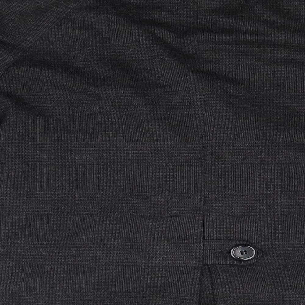Brand and care label for F&F women’s black plaid jacket, size UK 14