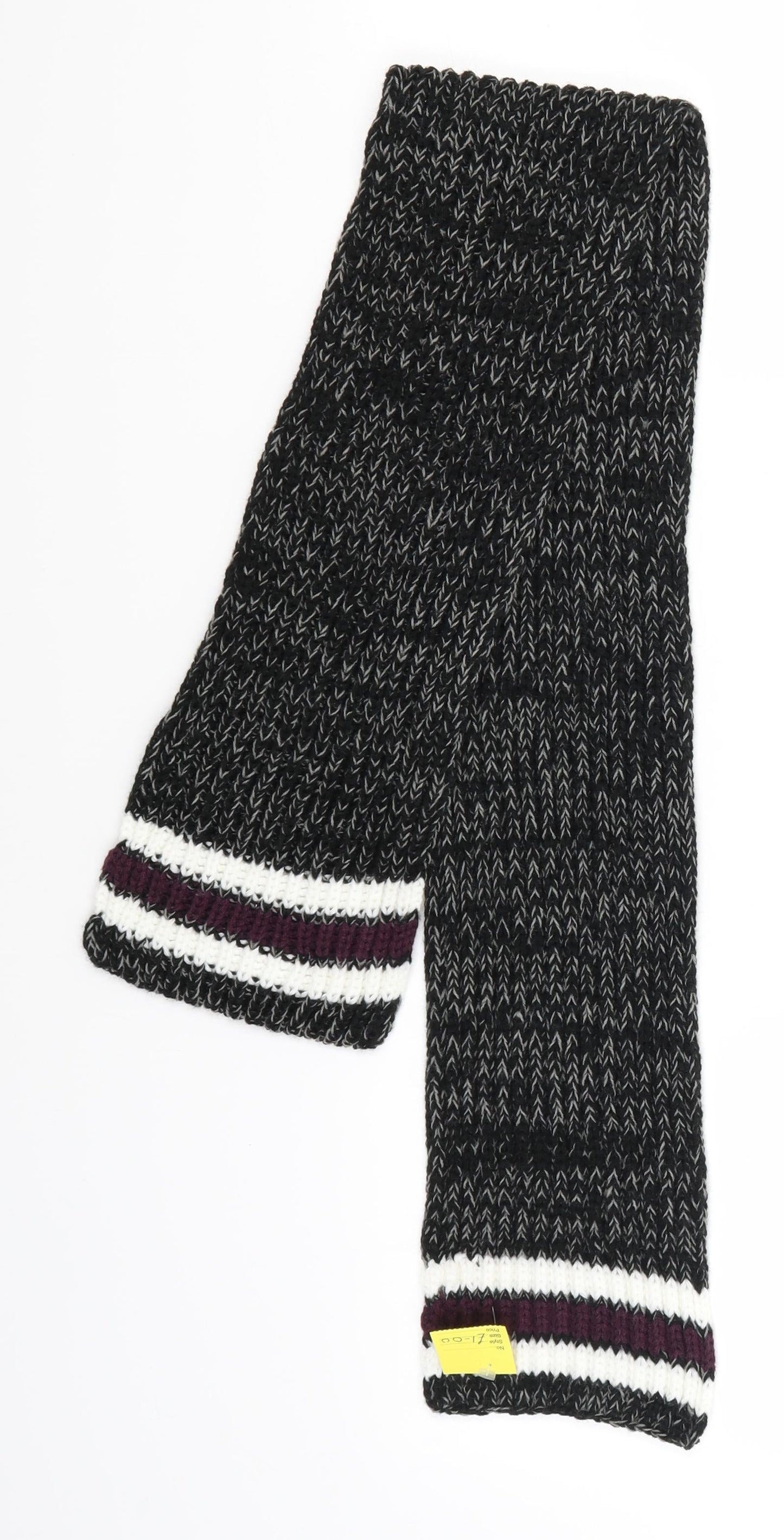 Hullabaloo Unisex Grey Striped Knit Scarf One Size