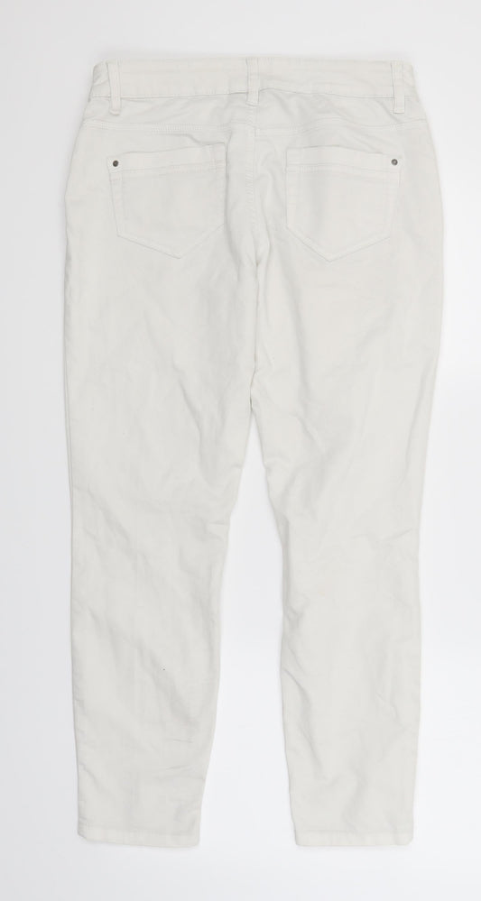 Yessica Womens White Denim Straight Jeans Size 8 L26.5 in