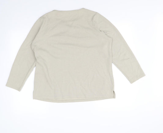 BM Womens Beige Pullover Jumper Size M