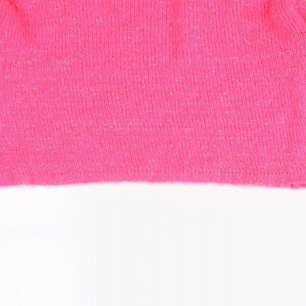Brand and care label for Limited girls’ pink jumper, size 7, years