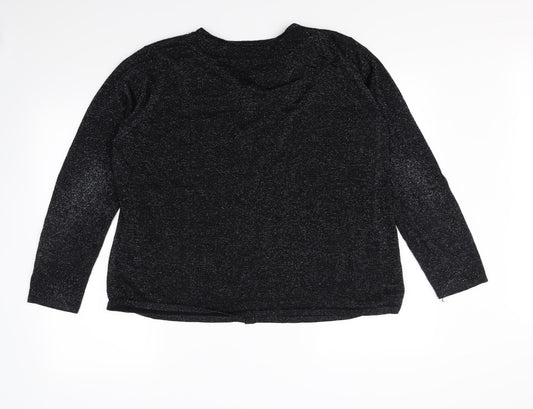 BM Womens Black Cardigan Jumper Size L