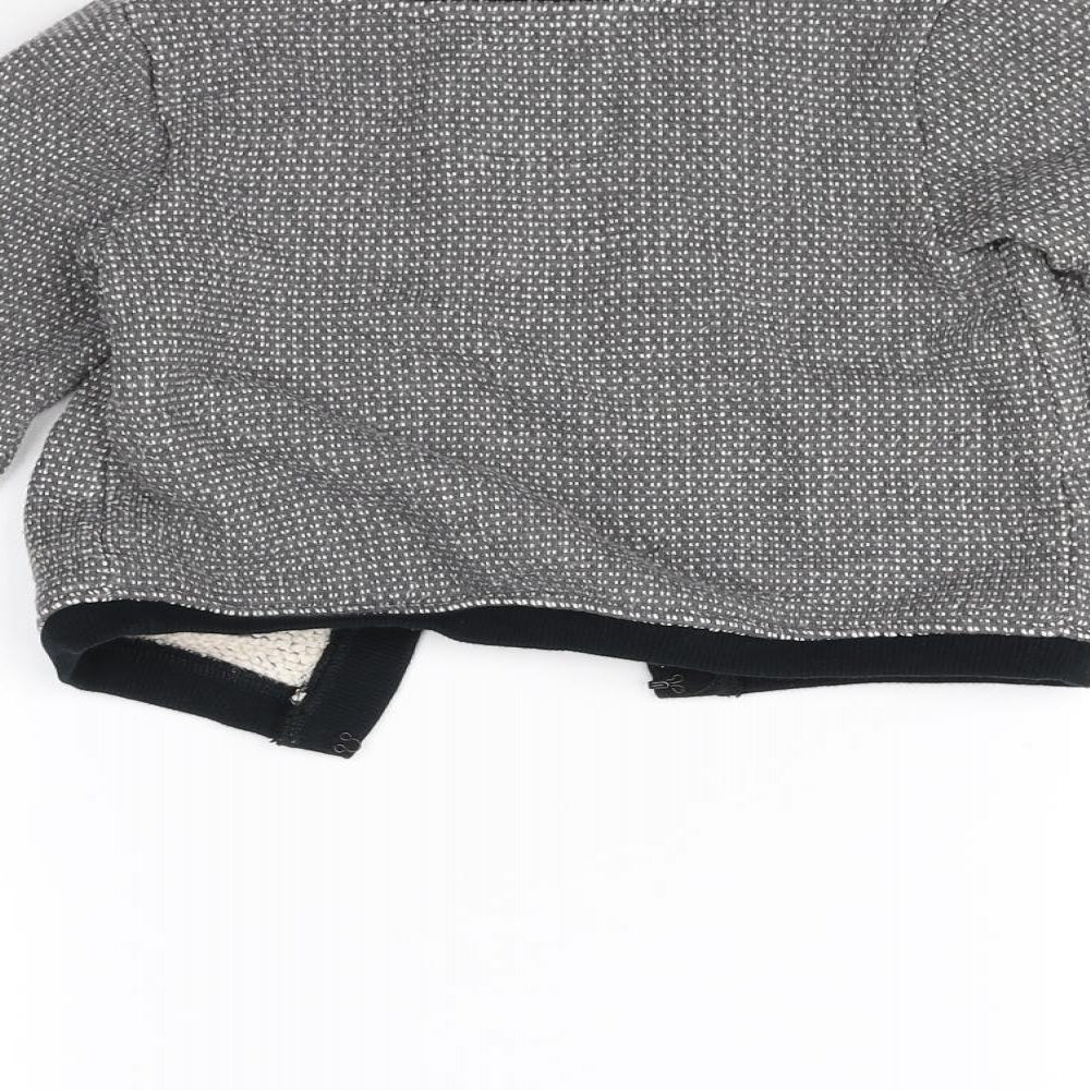 Brand and care label for Next girls’ grey cardigan jumper, size 6, years