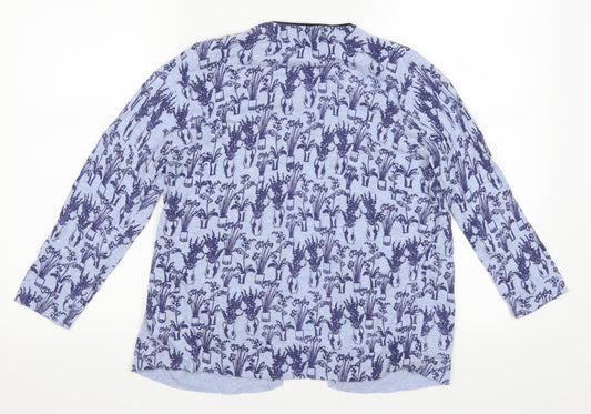 heyton Womens Blue Floral Cardigan Jumper Size S