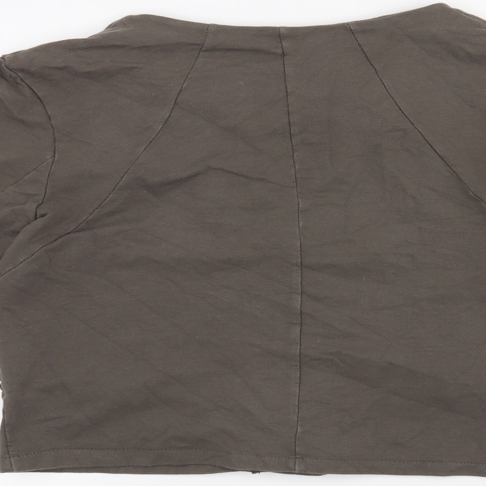 Brand and care label for Preworn women’s green jacket blazer, size XL