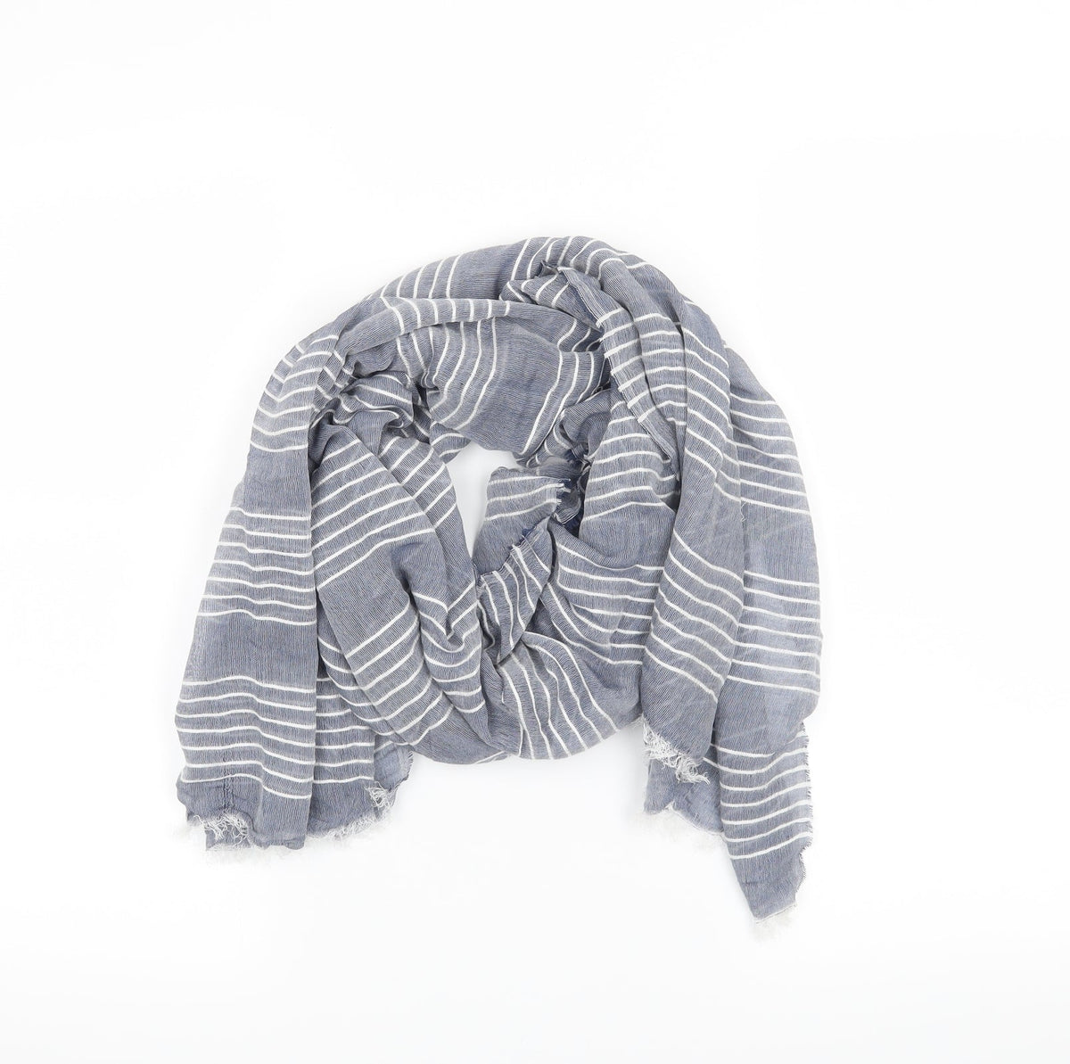 Front view of Preworn women’s blue scarf