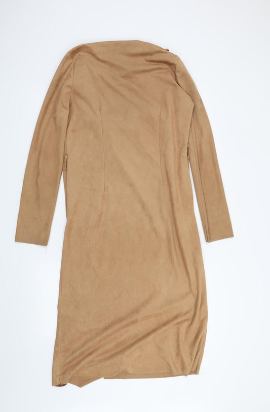 Julie Womens Brown Jacket Coat Size 10