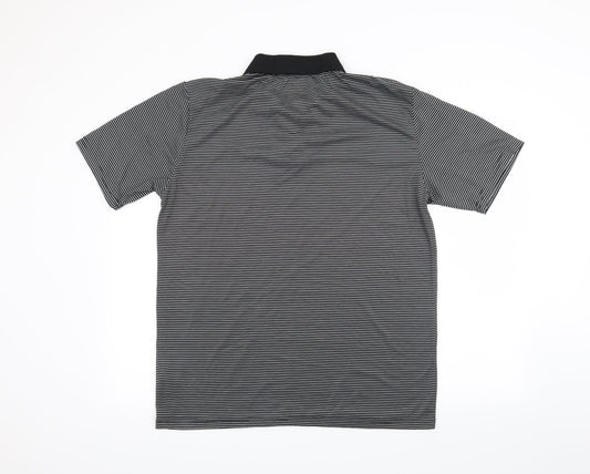 Slazenger Mens Black Striped   T-Shirt Size L