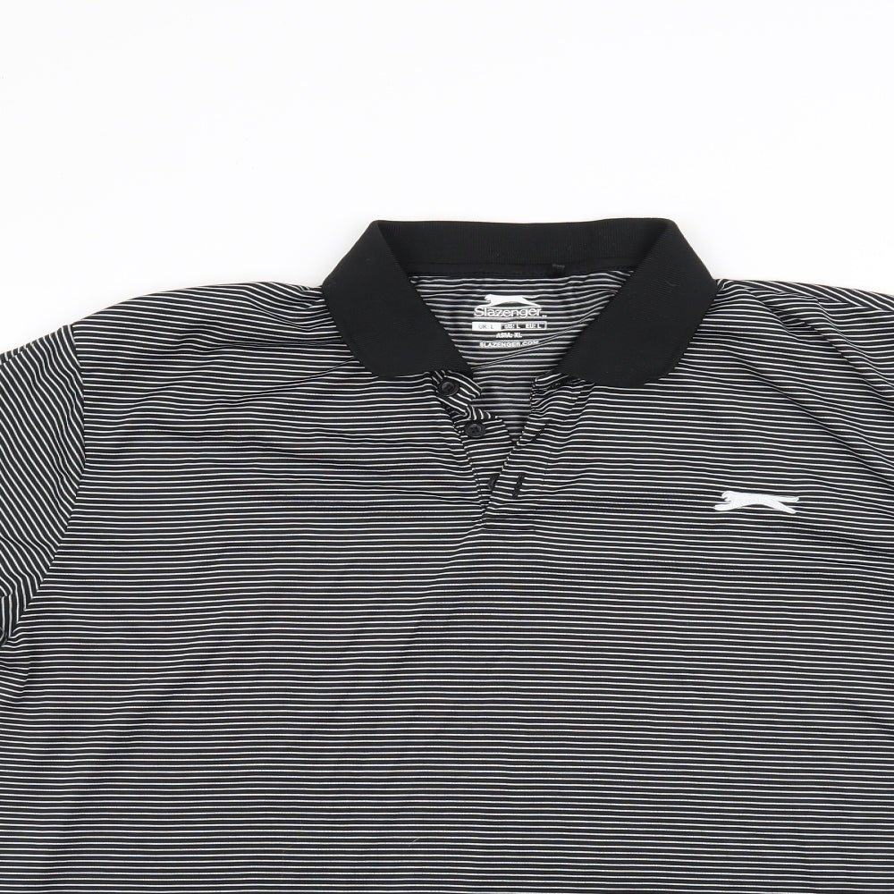 Slazenger Mens Black Striped T-Shirt Size L