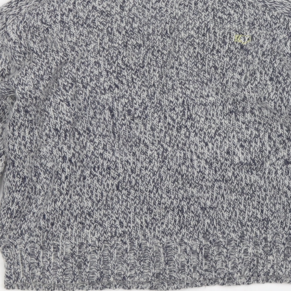 Brand and care label for i loovve women’s blue knit jumper, size M, - elbow pads