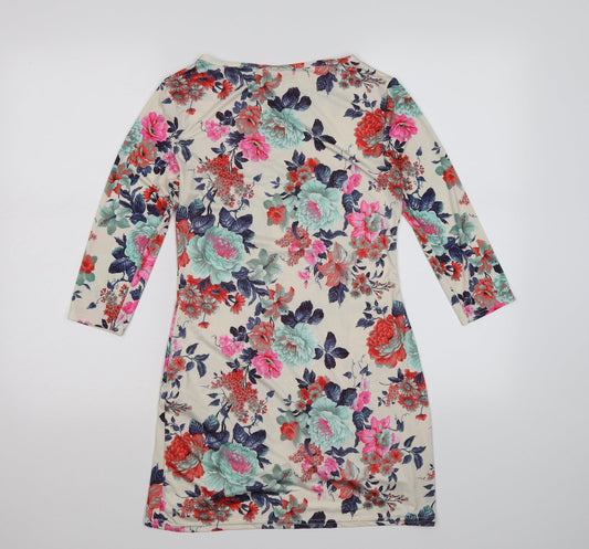 Atmosphere Womens Ivory Floral Satin Bodycon Size 8