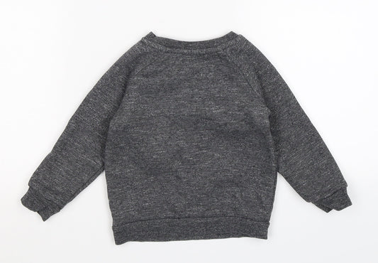 Primark Boys Grey Jersey Pullover Jumper Size 9-12 Months - cool dude