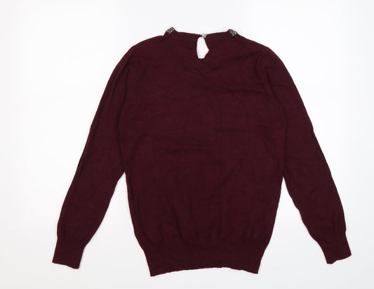 artmosphere Womens Red Knit Pullover Jumper Size 12 - Burgundy