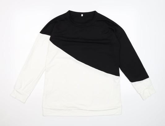 Preworn Womens Black Colourblock Pullover Sweatshirt Size L