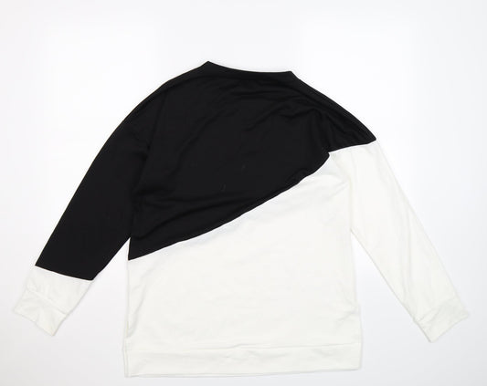 Preworn Womens Black Colourblock Pullover Sweatshirt Size L