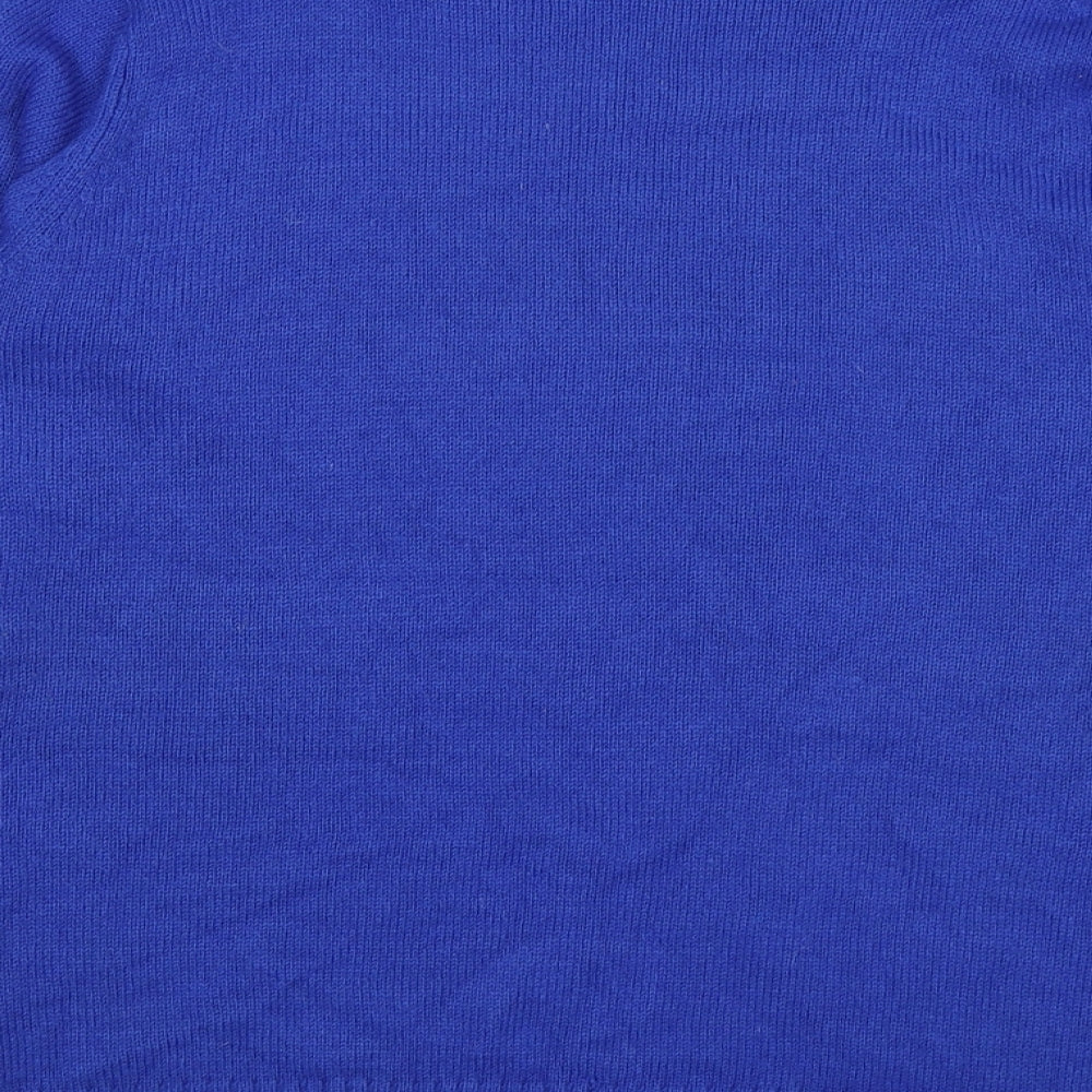 Brand and care label for Premier men’s blue polka dot knit jumper, size M, - penguin