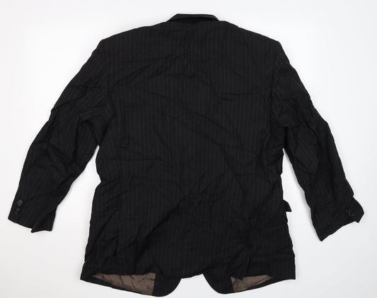 Marks and Spencer Mens Black Striped Jacket Suit Jacket Size 44