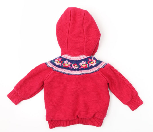 Boots Mini Club Girls Pink Floral Jacket Size 9-12 Months