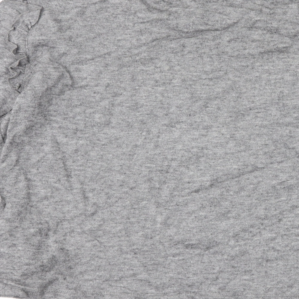 Brand and care label for Stradivarius women’s grey jumper, size L