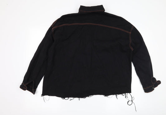 Missguided Womens Black Denim Jacket Size 8