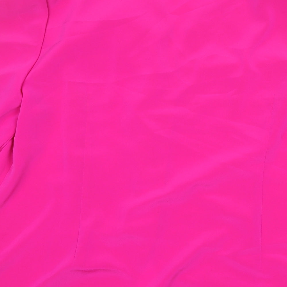 Brand and care label for Hermann Lange women’s pink jacket, size UK 10