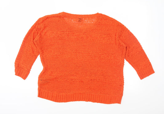 H&M Womens Red Knit Pullover Jumper Size S