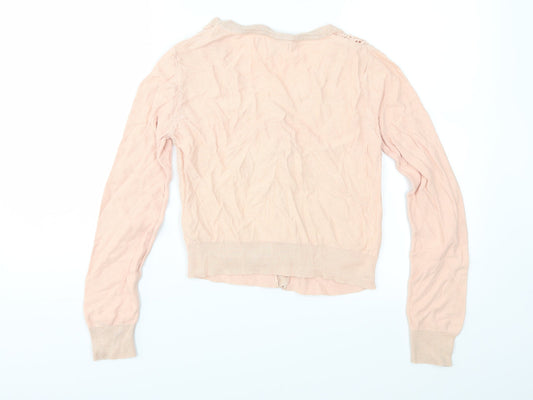Limited Collection Womens Pink Knit Cardigan Jumper Size 8
