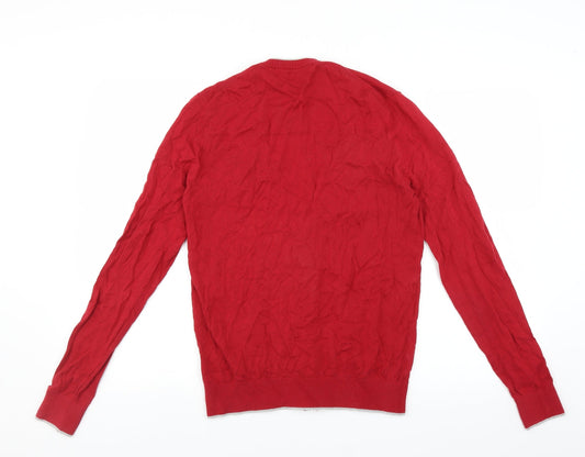 Frederik Anderson Womens Red Cardigan Jumper Size M