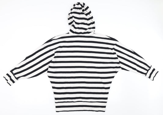 Indigo Girls White Striped Pullover Hoodie Size 12 Years