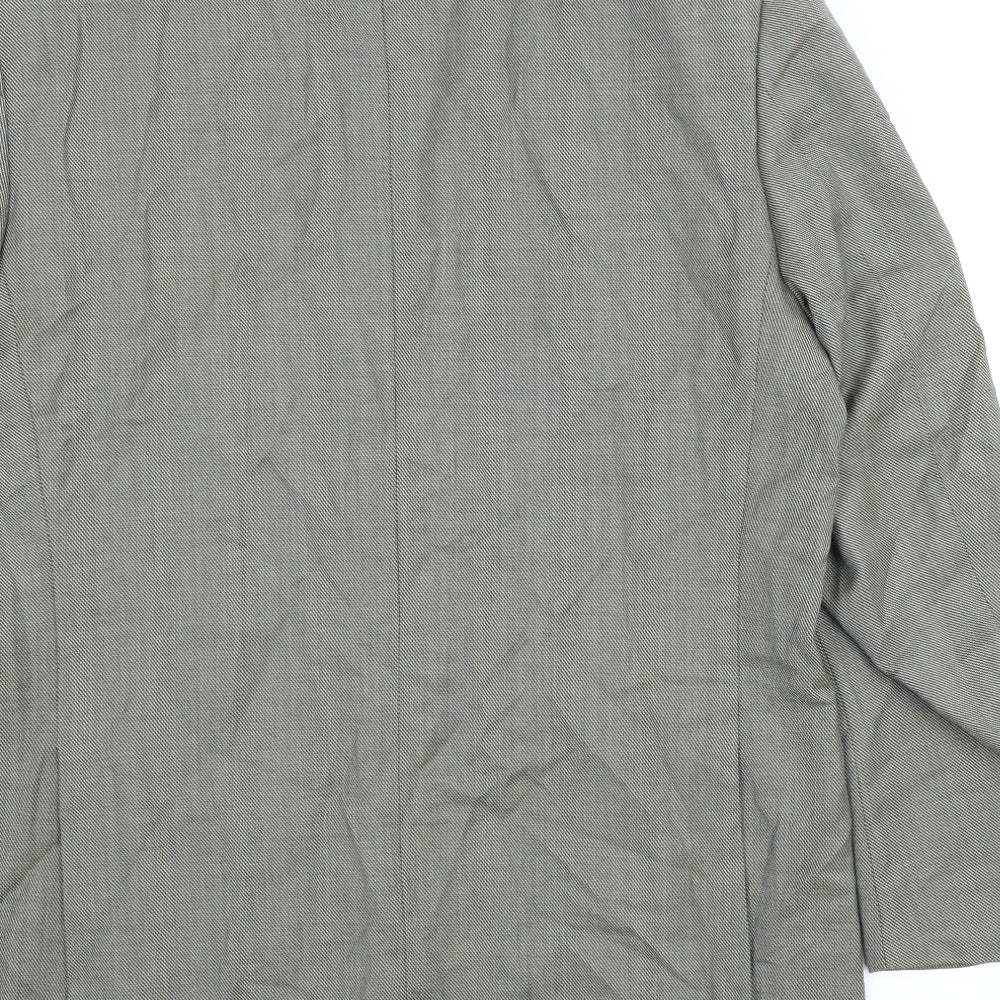 Brand and care label for Greenwoods men’s green jacket suit jacket, size 42