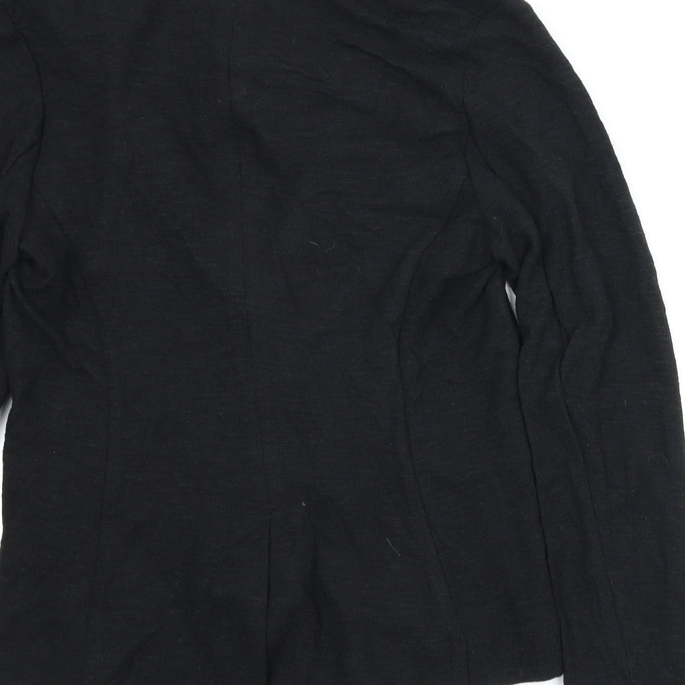 Brand and care label for New Look women’s black jacket, size UK 10