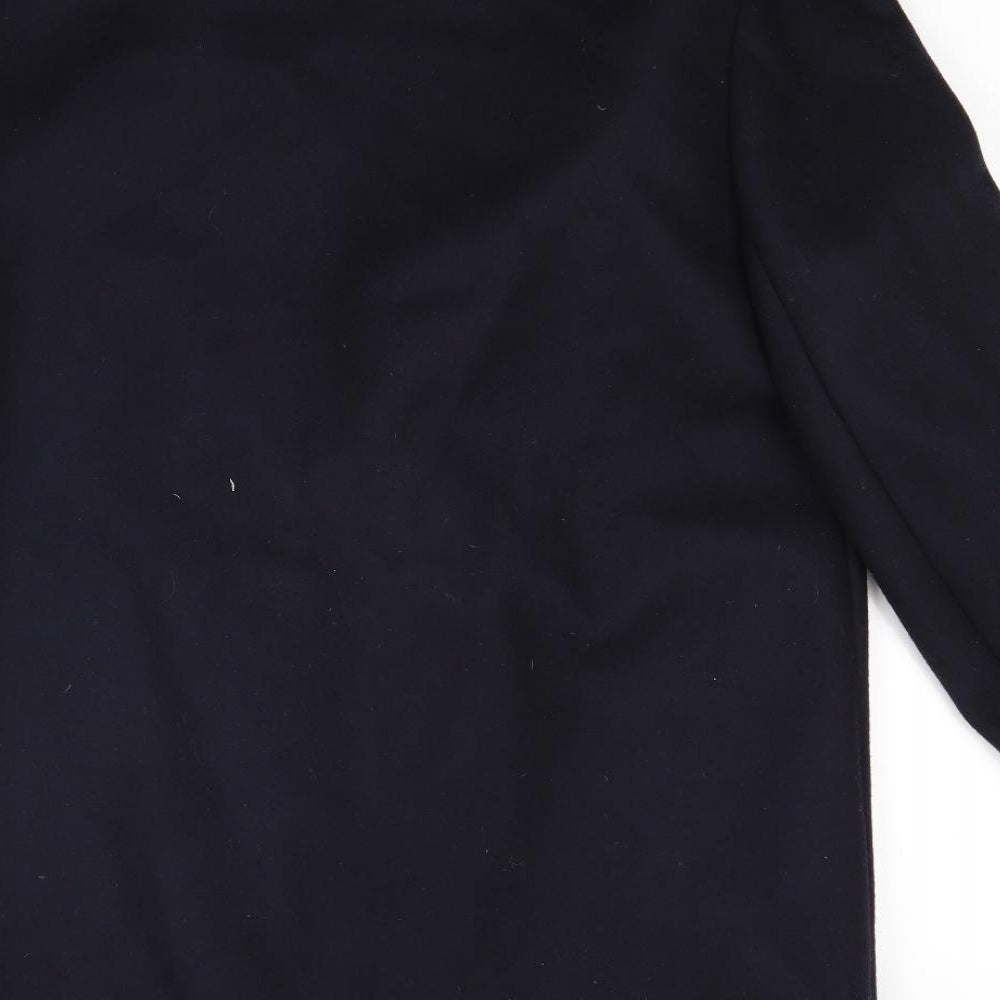 Brand and care label for Additions women’s blue overcoat coat, size UK 12