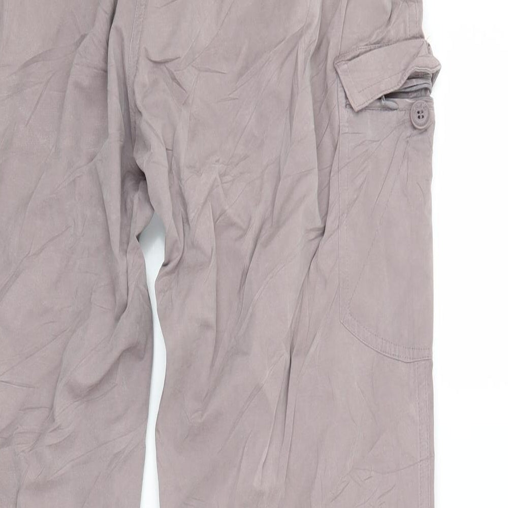 Brand and care label for Grasshoppers women’s beige trousers, size UK 12, 26-inch leg
