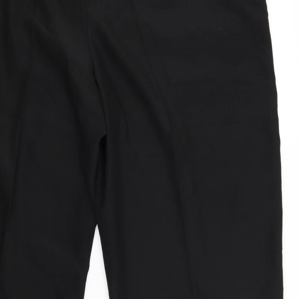 Brand and care label for ELVI women’s black trousers, size UK 20, 28-inch leg