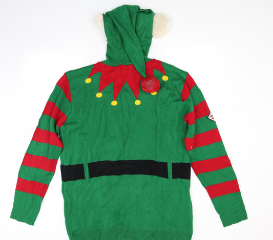 Ho ho ho Womens Green Pullover Jumper Size XL - CHRISMTAS