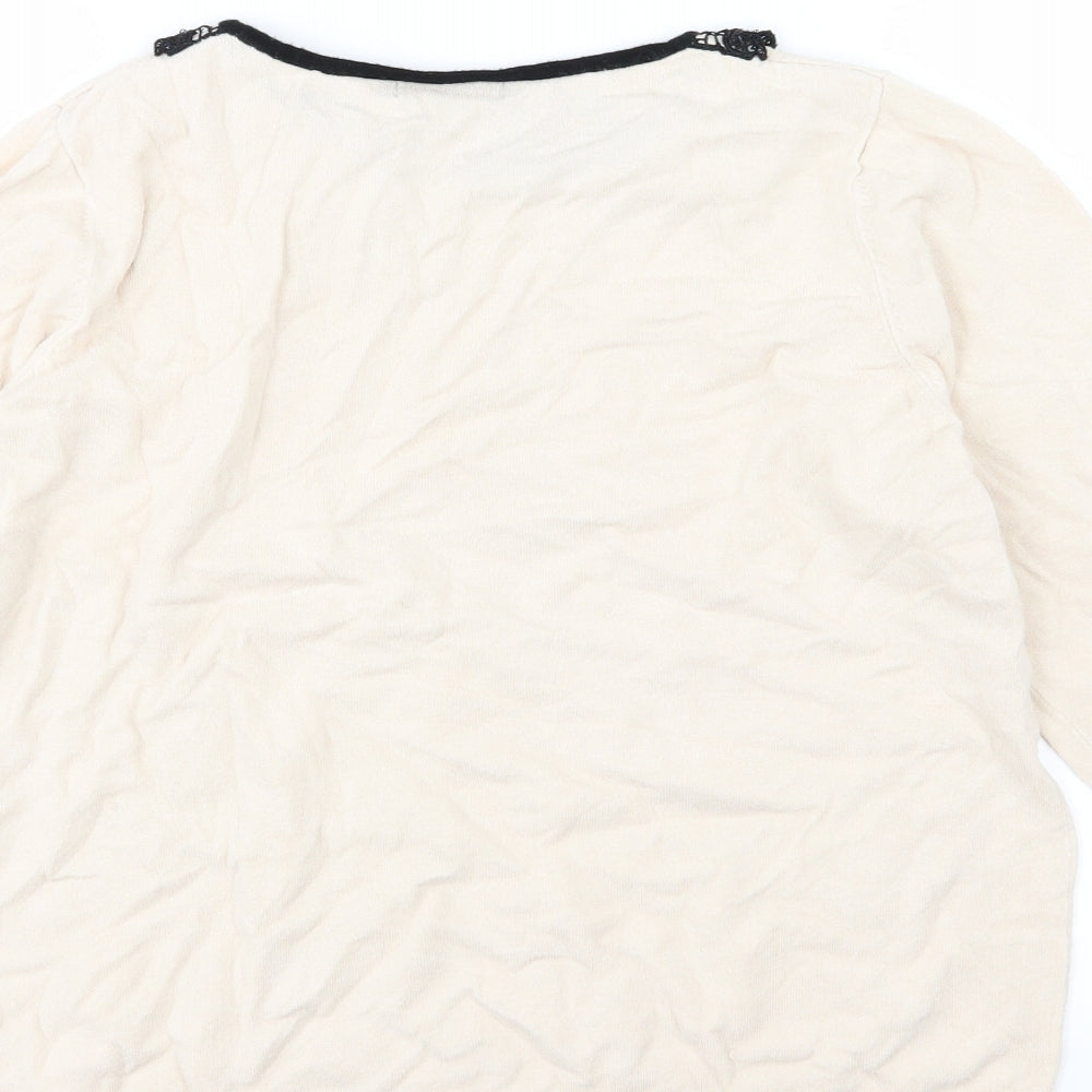 David Emanuel Womens Ivory Knit Pullover Jumper Size M